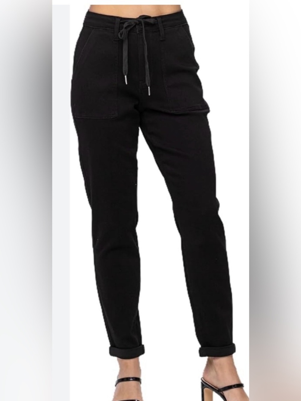 Judy Blue High Waist Jet Black Jogger Denim Jeans 26 classic comfy pockets